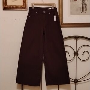 GAP Mid Rise Ultrasoft Baggy Jeans Bordeaux Purple Size 24P (Size 00P) NWT